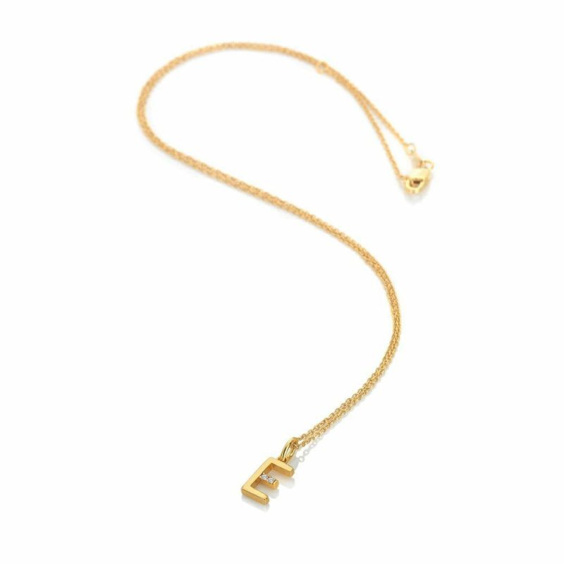 Necklaces & Pendants |   Gold Plated Letter E Pendant And Chain Dp943 Jewellery Necklaces & Pendants