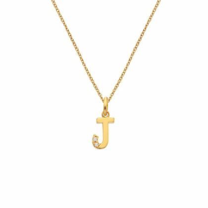 Necklaces & Pendants |   Gold Plated Letter J Pendant And Chain Dp948 Jewellery Necklaces & Pendants