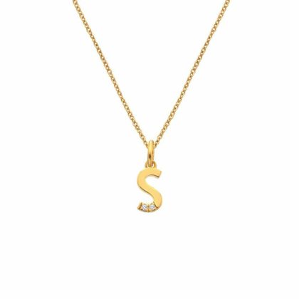 Necklaces & Pendants |   Gold Plated Letter S Pendant And Chain Dp957 Jewellery Necklaces & Pendants