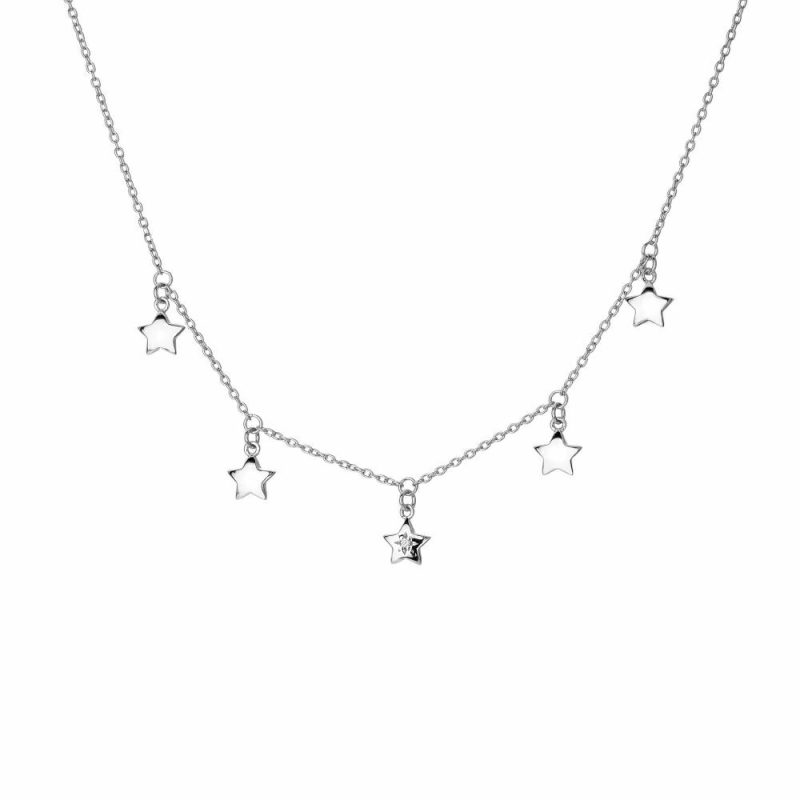 Necklaces & Pendants |   Hot Diamond Silver Star Choker Necklace Dn161 Jewellery Necklaces & Pendants