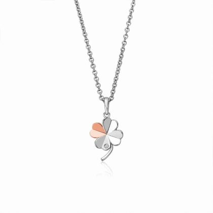 Necklaces & Pendants |   Pob Lwc Silver And Rose Pendant 3Slcl0606 Jewellery Necklaces & Pendants