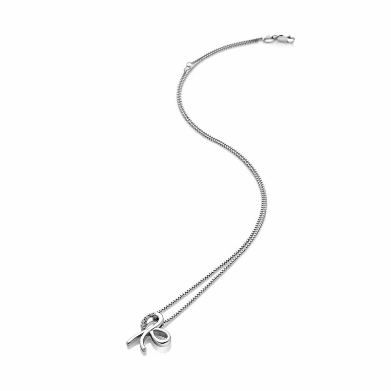 Necklaces & Pendants |   Ribbon Silver Diamond Pendant Dp909 Jewellery Necklaces & Pendants