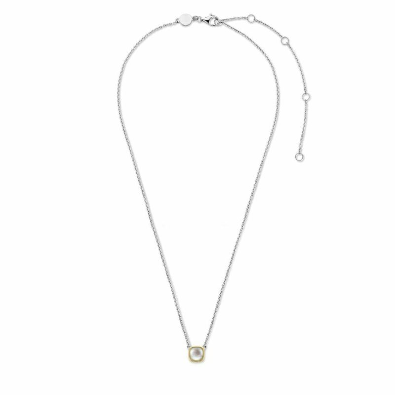 Necklaces & Pendants |   Silver And Gold Plated Mop Rub Set Pendant And Chain 3991Mw Jewellery Necklaces & Pendants