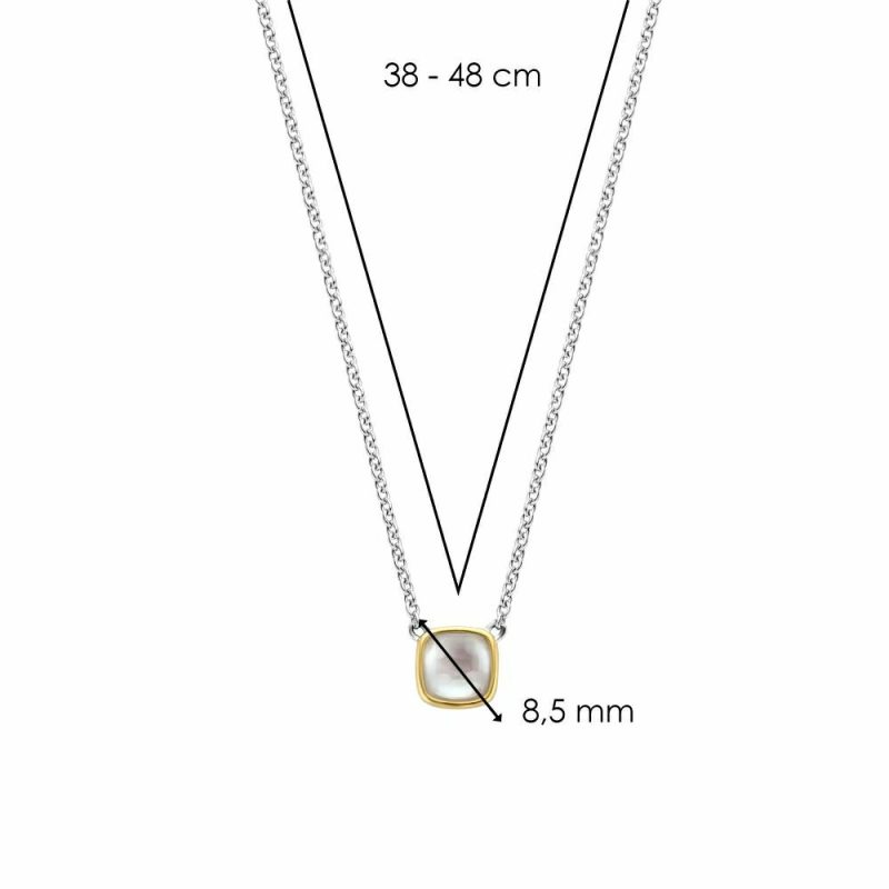 Necklaces & Pendants |   Silver And Gold Plated Mop Rub Set Pendant And Chain 3991Mw Jewellery Necklaces & Pendants