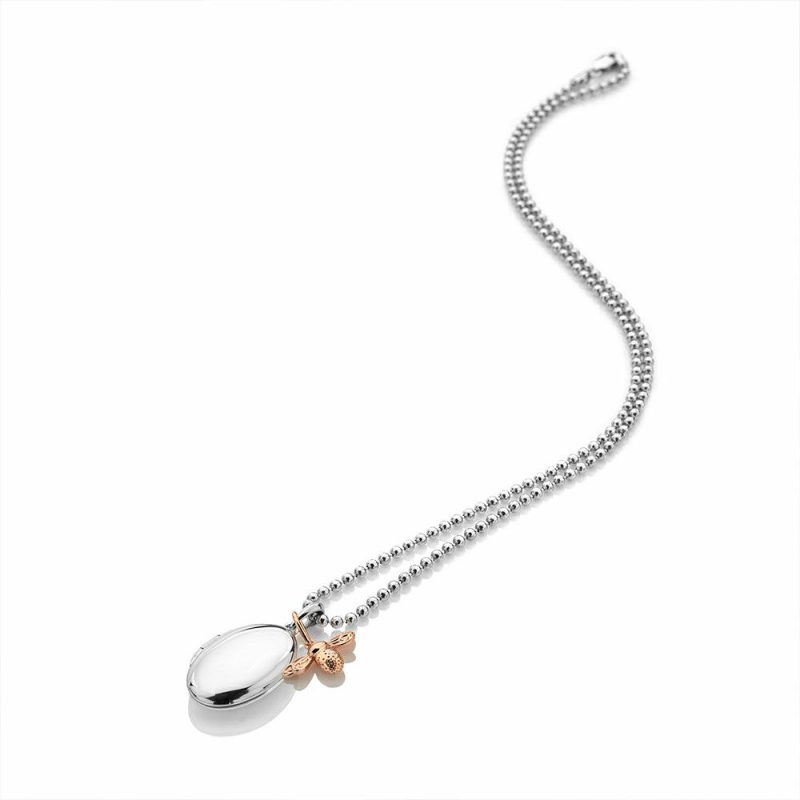 Necklaces & Pendants |   Silver And Rose Bee Locket Dp878 Jewellery Necklaces & Pendants