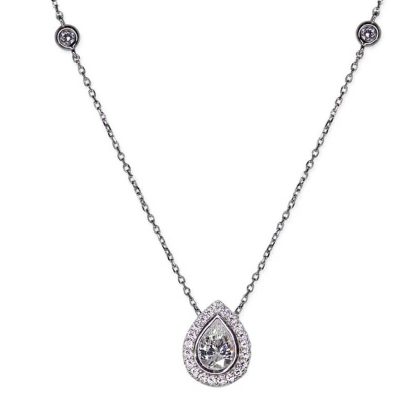 Necklaces & Pendants |   Silver Borderset Emile Pendant Cn925W-Emil Jewellery Necklaces & Pendants