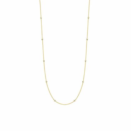 Necklaces & Pendants |   Silver & Gold Plated Cz Rub Set Chain Necklace 34″ 3978Zy Jewellery Necklaces & Pendants