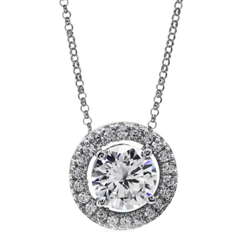 Necklaces & Pendants |   Silver Gwen Classic Border Set Pendant Cn925W-Gwen-W Jewellery Necklaces & Pendants