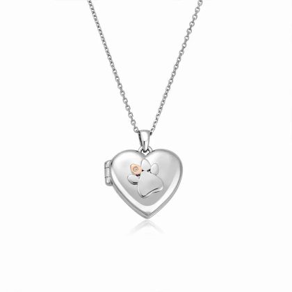 Necklaces & Pendants |   Silver Paw Print Heart Locket 3Spwp0617 Jewellery Necklaces & Pendants