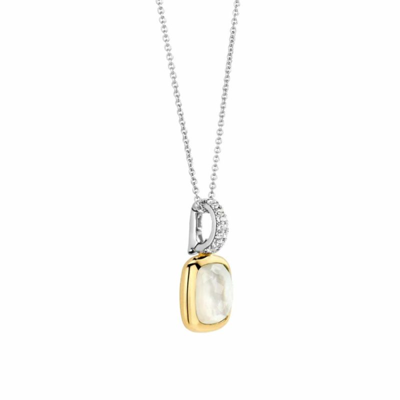 Necklaces & Pendants |   Two Tone Mop Cushion Set Pendant 6829Mw Jewellery Necklaces & Pendants