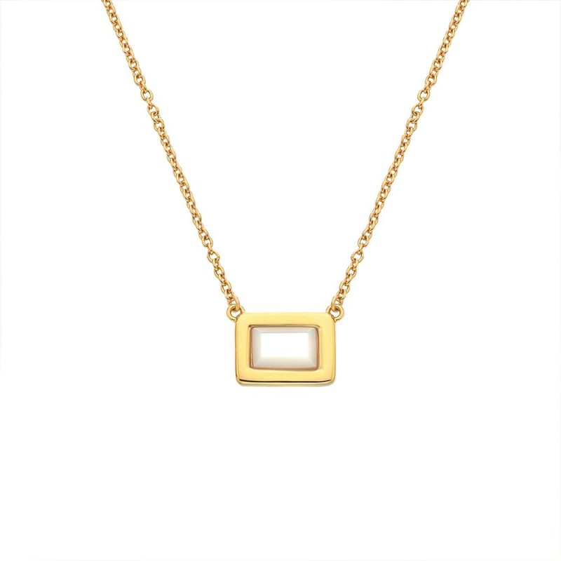 Necklaces & Pendants |   X Gemstones Mop Rectangle Necklace Dn180 Jewellery Necklaces & Pendants