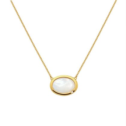 Necklaces & Pendants |   X Gemstones Oval Mop Necklace Dn186 Jewellery Necklaces & Pendants