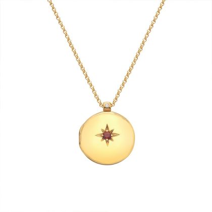 Necklaces & Pendants |   X Gemstones Red Agate Starburst Locket With Chain Dp931 Jewellery Necklaces & Pendants