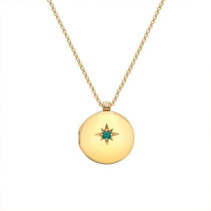 Necklaces & Pendants |   X Gemstones Starburst Green Agate Locket And Chain Dp932 Jewellery Necklaces & Pendants