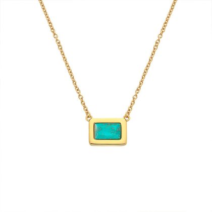 Necklaces & Pendants |   X Gemstones Turquoise Rectangle Pendant Dn179 Jewellery Necklaces & Pendants