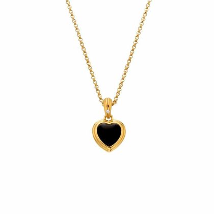 Necklaces & Pendants |   X Jac Jossa Onyx Heart Pendant And Chain Dp999 Jewellery Necklaces & Pendants