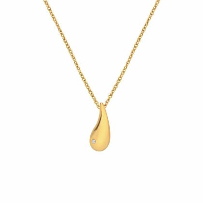 Necklaces & Pendants |   X Jac Jossa Silver Gold Plated Tide Pendant With Chain Jewellery Necklaces & Pendants