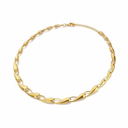 Necklaces & Pendants |   X Jac Jossa Tide Link Yellow Plated Necklace Dn195 Jewellery Necklaces & Pendants