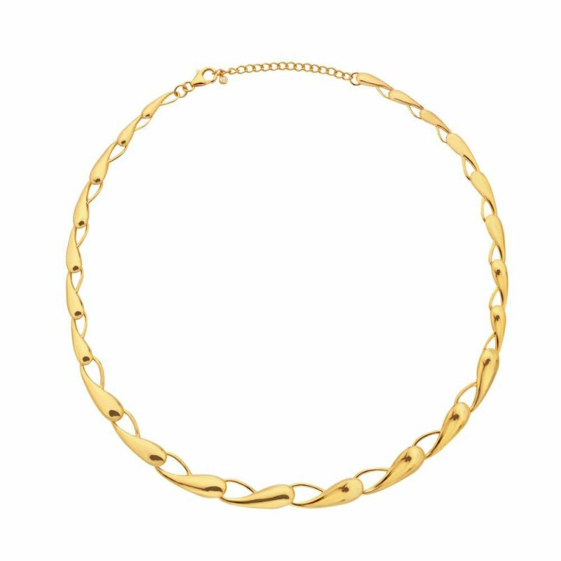 Necklaces & Pendants |   X Jac Jossa Tide Link Yellow Plated Necklace Dn195 Jewellery Necklaces & Pendants