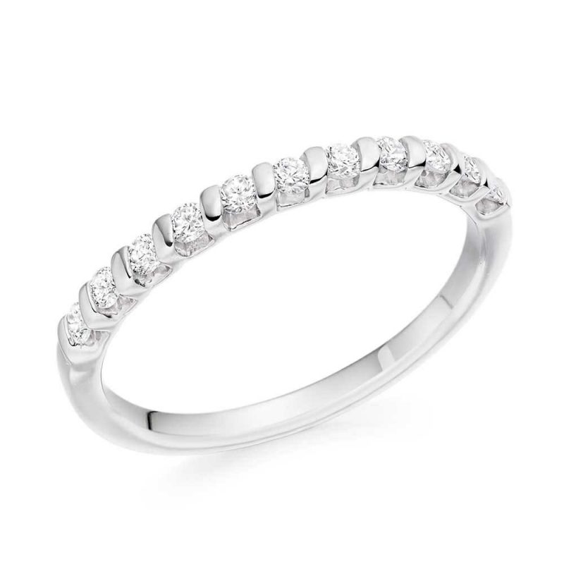 Rings |   18Ct White Gold Diamond Set Eternity Band .25Ct Jewellery Rings