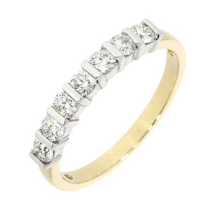 Rings |   18Ct Yellow And White Gold 7 Diamond Eternity Ring .52Cts Jewellery Rings