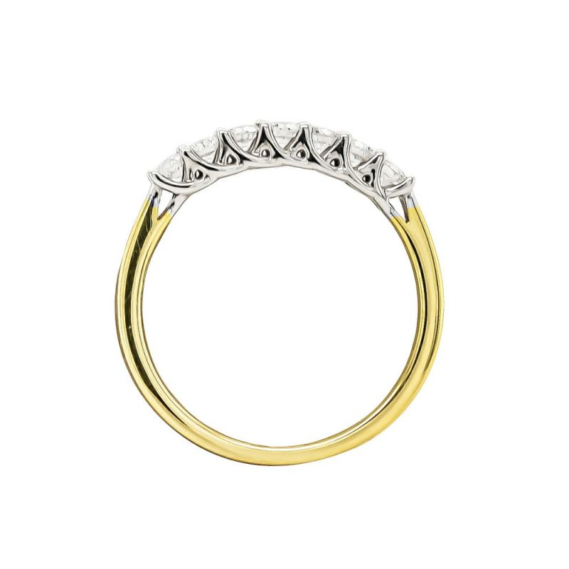 Rings |   18Ct Yellow And White Gold 7 Stone Claw Set Diamond Ring .35Ct Jewellery Rings