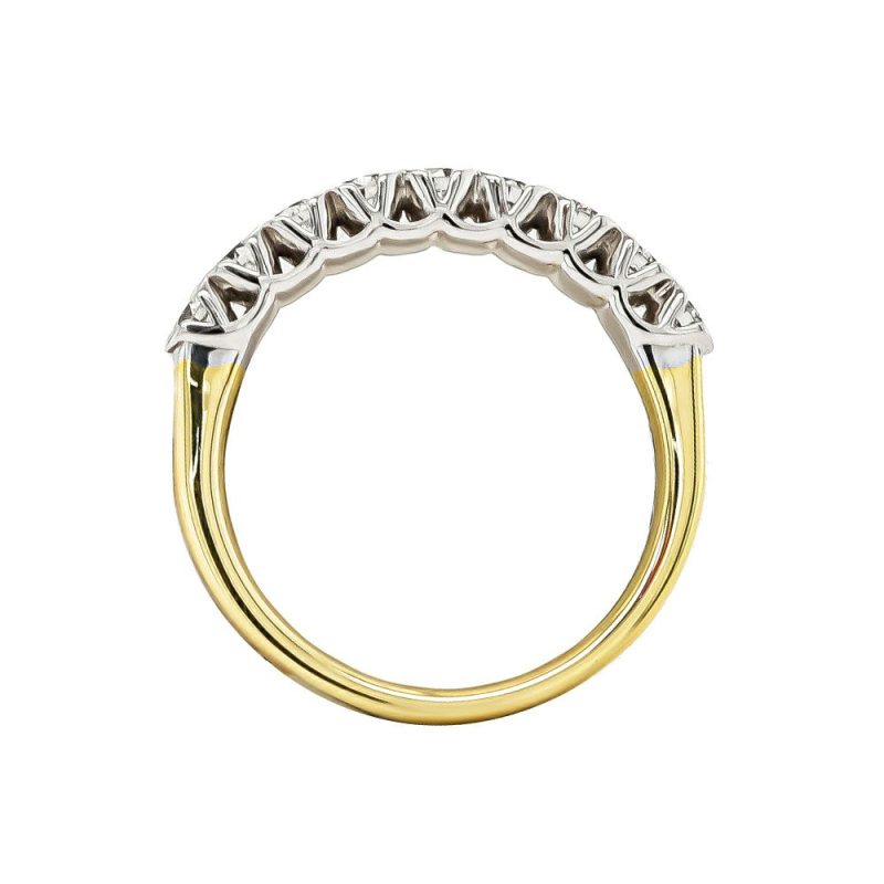 Rings |   18Ct Yellow And White Gold 9 Stone Diamond Set Ring .50Ct Jewellery Rings