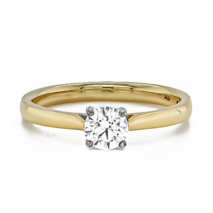 Rings |   18Ct Yellow Gold And Platinum D Colour Diamond Ring .50Ct Jewellery Rings