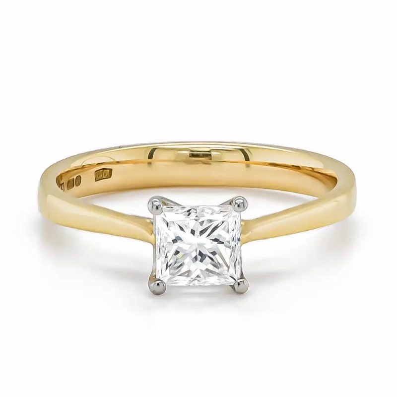 Rings |   18Ct Yellow Gold And Platinum D Coloured Diamond Ring 0.81Ct Jewellery Rings