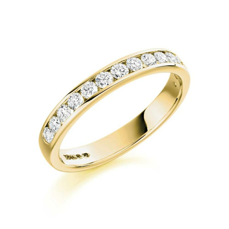 Rings |   18Ct Yellow Gold Brilliant Cut Channel Set Band .50Ct Jewellery Rings