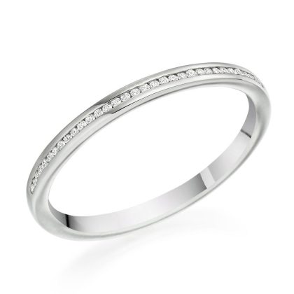 Rings |   9Ct White Gold Diamond Channel Set Band .07Ct Jewellery Rings