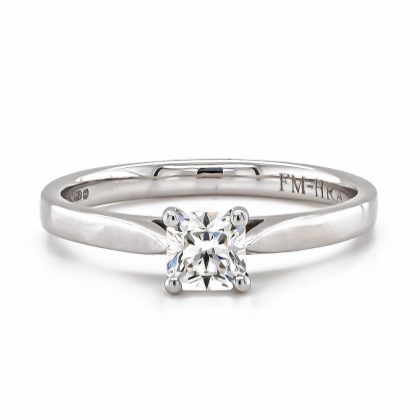 Rings |   Forevermark 18Ct White Gold Certificated Princess .50Ct H/Vs2 Claw Set Ring Jewellery Rings