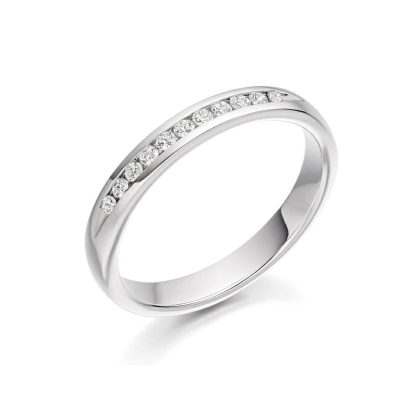 Rings |   Platinum Diamond Set Channel Band .15Ct Jewellery Rings