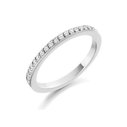 Rings |   Platinum Diamond Set Channel Band .19Ct Jewellery Rings