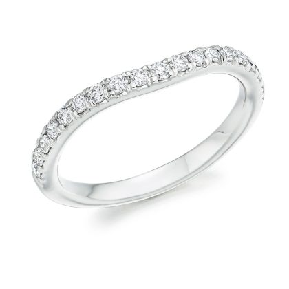 Rings |   Platinum Diamond Set Shaped Band .35Ct Jewellery Rings