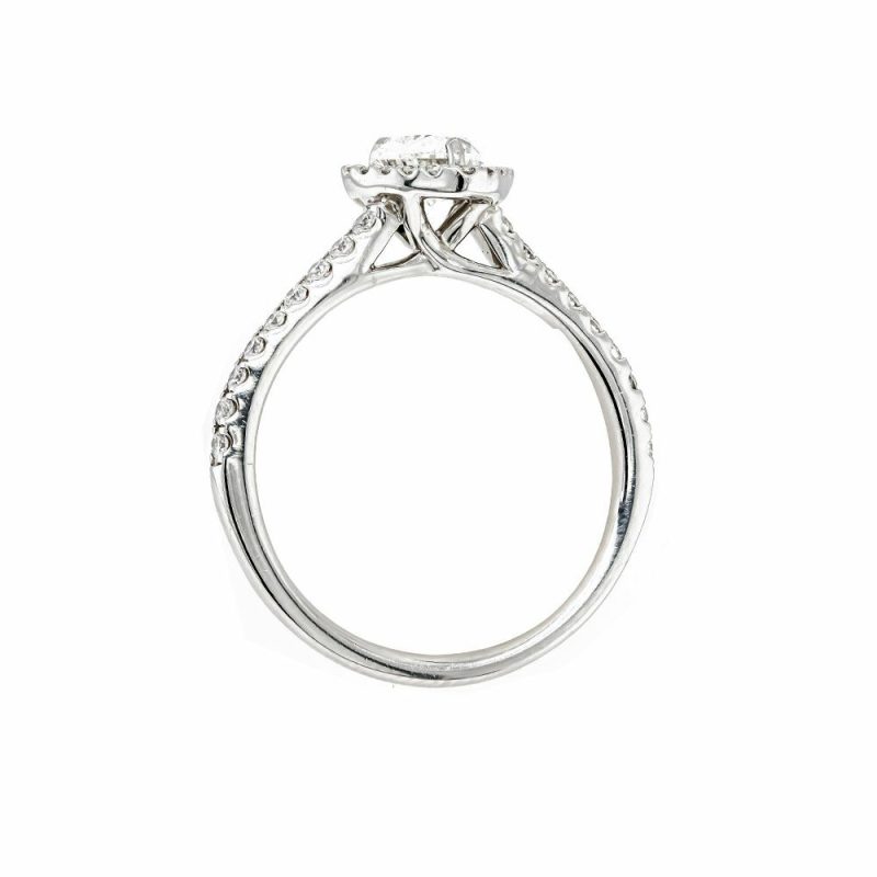 Rings |   Platinum Heart Shaped Diamond Cluster Ring .78Ct Jewellery Rings