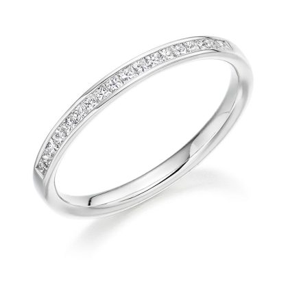 Rings |   Platinum Princess Cut Channel Set Band .30Ct Jewellery Rings