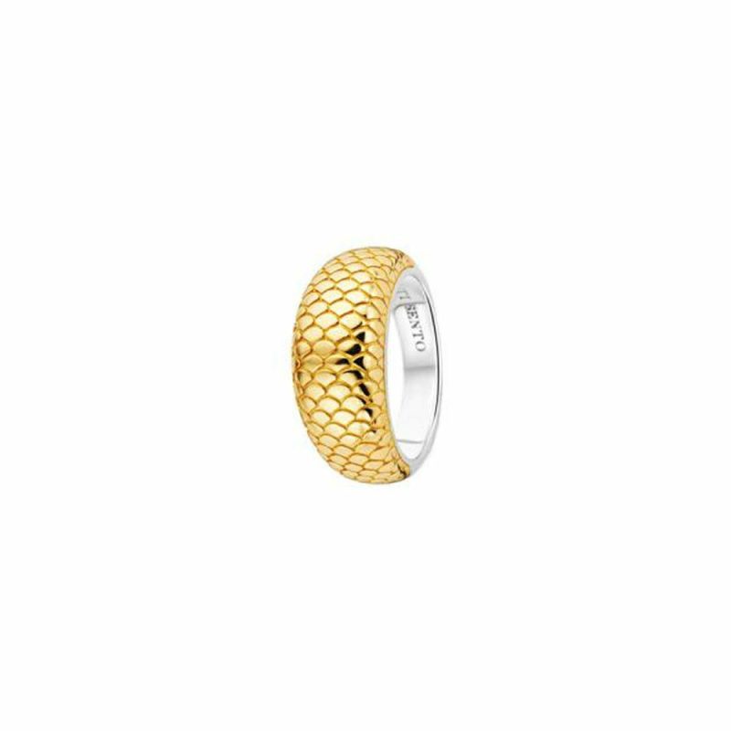 Rings |   Silver/Gold Plated Snake Skin Ring 12162Sy/56 Jewellery Rings